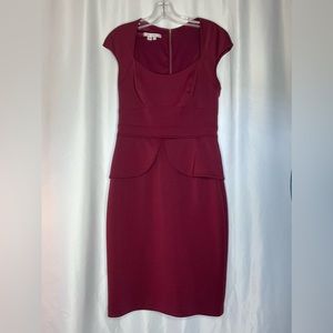 Cute Maggy London Peplum Dress Wine size 8
